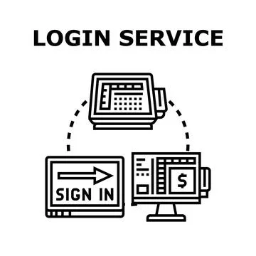 Digital login service for secure online access system Stock Illustration