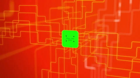 Digital Logo Circuit board animation with red background. Stock Footage 280305592