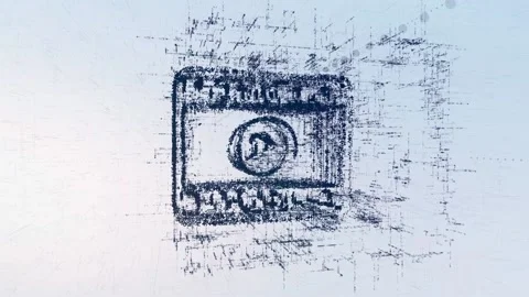 Digital Logo sign cinema, light animation. Intro abstract cinema Stock Footage 89924680