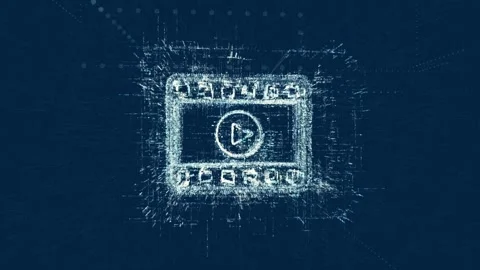 Digital Logo sign cinema, loop news animation Stock Footage 88719437