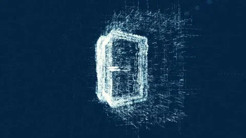 Digital Logo sign door, loop news animation Stock Footage 88588769