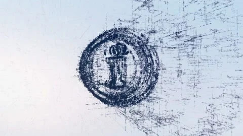 Digital Logo sign information, light news animation Stock Footage 98619309