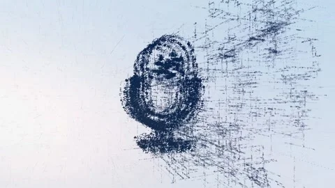 Digital Logo sign microphone, light animation. Intro abstract sound in space Stock Footage 92842140