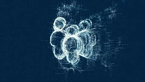 Digital Logo sign people, loop news animation Stock Footage 88648990