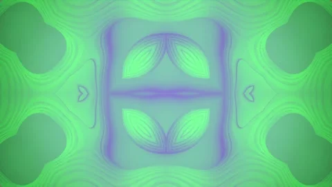 Digital loop animation in bright green and purple color scheme. 3d rendering 4K Stock Footage 261500523