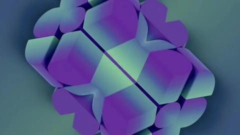 Digital loop animation with colored figures in an Op Art style. 3d rendering 4K Stock Footage 309292345