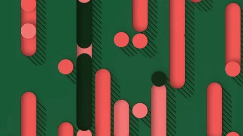 Digital loop animation of colored geometric pattern. 3d rendering background HD Stock Footage 169451332