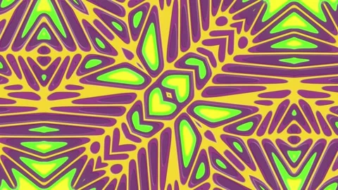Digital loop animation of colorful organic kaleidoscopic patterns. 3d rendering Stockbeeldmateriaal 284661566