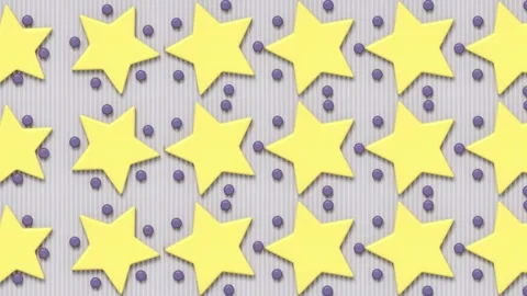 Digital loop animation with a colorful pattern of stars and circles. 3d render Stock Footage 312673958