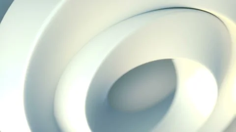 Digital loop animation of a curved twisted white shape. 3d rendering HD Stock Footage 232746301