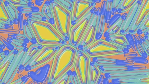 Digital loop animation of fractal crystal multicolor pattern. 3d rendering 4K 스톡 동영상 280379176