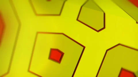 Digital loop animation of geometric shape with trendy gradient. 3d rendering HD Stock Footage 195087105