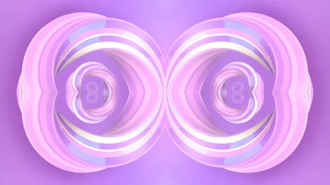 Digital loop animation of neon color impossible twisted shapes. 3d rendering Stock Footage 208838433