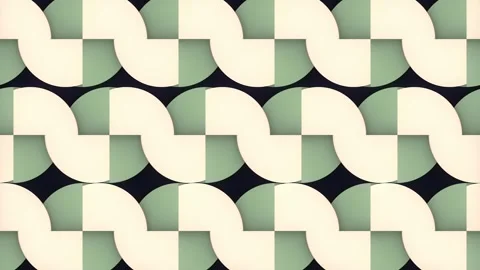 Digital loop animation with a repeating geometric pattern. 3d rendering 4K Stock Footage 306214237