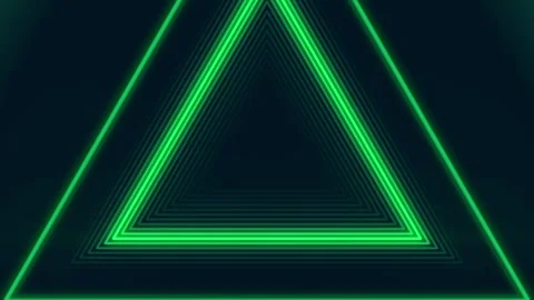Digital loop animation with running light wave triangular shape. 3d rendering 4K Stock Footage 265904846