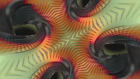 Digital loop animation of a spiraling abstract geometric figure. 3d rendering 4K Stock Footage 287183970