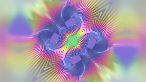 Digital loop animation of a symmetrical and swirling pattern. 3d rendering 4K Stock Footage 285390484