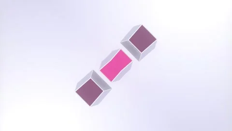 Digital loop animation of transforming multicolored cubes. 3d rendering 4K Stock Footage 270183818