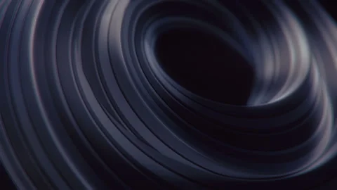 Digital loop animation of twisted dark shape with light stripes. 3d rendering HD Stock Footage 233243216