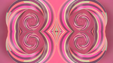 Digital loop animation of twisted shapes with iridescent stripes 3d rendering HD Stock Footage 207663841