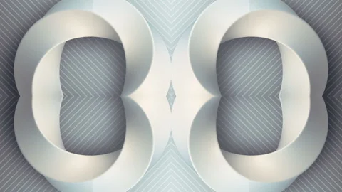 Digital loop animation of a twisted white shapes. 3d rendering pattern HD Stock Footage 205567315