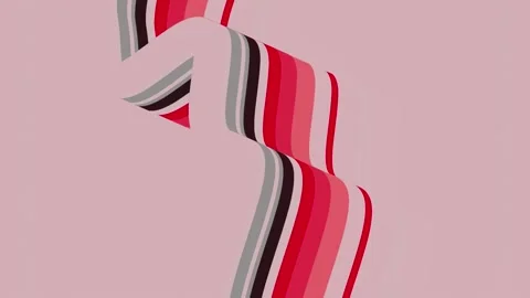 Digital loop animation with a wavy line resembling a moving ribbon. 3d rendering Stock Footage 304997142
