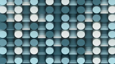 Digital loop wave-animated background of tilted cylinders. 3d rendering HD Stock Footage 201842094