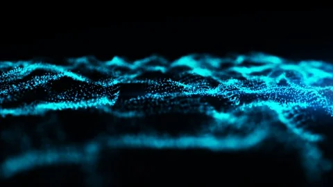 Digital loop wave particles flow, Abstract background Stock Footage 86139321