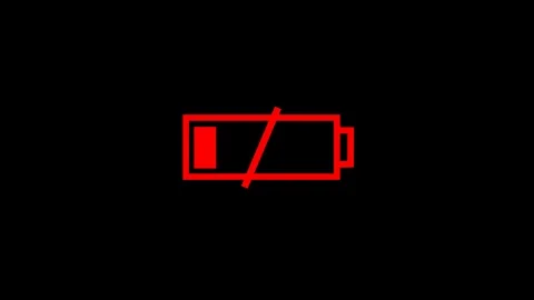 Digital low battery charging status indicator animation on Alpha Channel Stock Footage 104561675