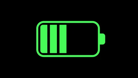 Digital low battery charging status indicator animation. Stock Footage 261811796
