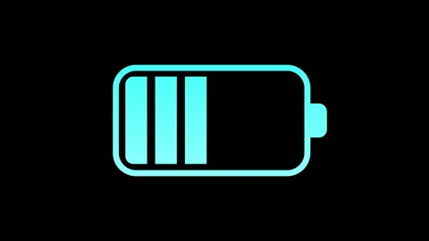 Digital low battery charging status indicator animation. Stock Footage 261811804