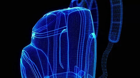 Digital low poly 3d Backpack. The concept of virtual Design Art. Seamless loop Stock Footage 173594167