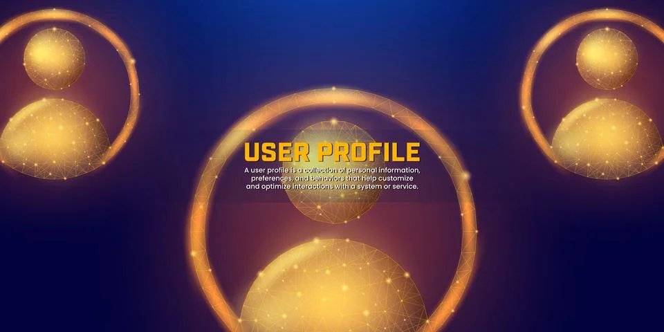 Digital low poly avatar on a dark blue background  for  business relationships Illustrazione stock