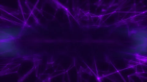 Digital low poly data network flowing 4K motion concept on purple background. Stock Footage 328174760