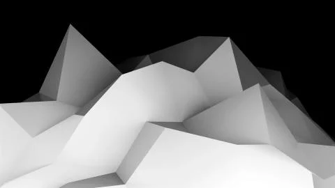 Digital lowpoly landscape. Abstract computer generating background. 3d rendering 库存插图