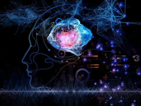 Digital Machine Consciousness Stock Illustration