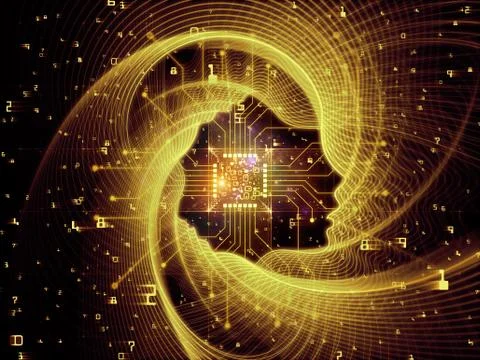 Digital Machine Consciousness Stock Illustration