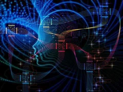 Digital Machine Consciousness Stockillustratie