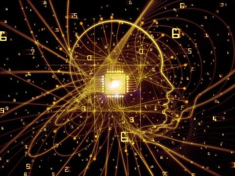 Digital Machine Consciousness Stock Illustration