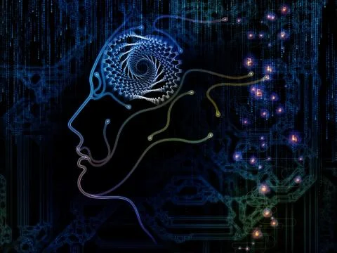 Digital Machine Consciousness Stock Illustration