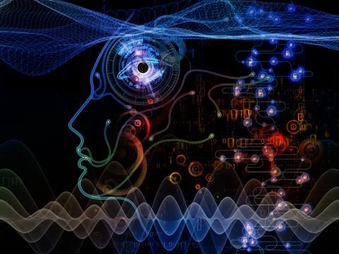 Digital Machine Consciousness Stock Illustration