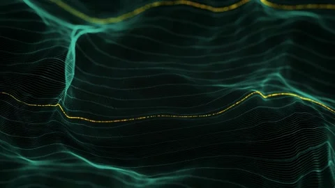 Digital Macro Waves Data green data Video stock 305352022