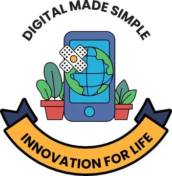Digital made simple is the concept of this logo Stock Illustration