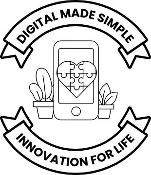 Digital made simple is the concept of this logo Stock Illustration