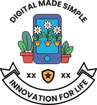 Digital made simple is the concept of this logo Stock Illustration