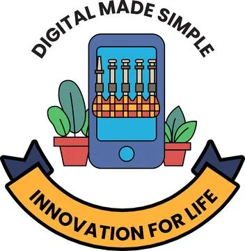 Digital made simple is the concept of this logo Stock Illustration