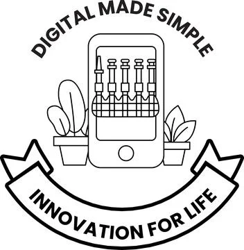 Digital made simple is the concept of this logo Stock Illustration