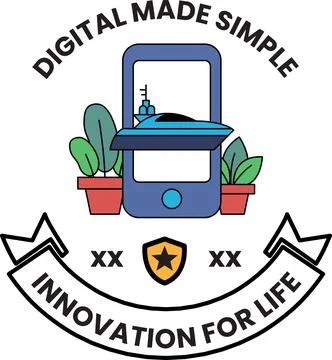 Digital made simple is the concept of this logo Stock Illustration