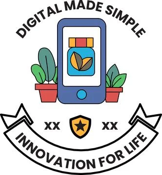 Digital made simple is the concept of this logo Stock Illustration