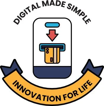 A digital made simple logo for innovation for life Stock Illustration